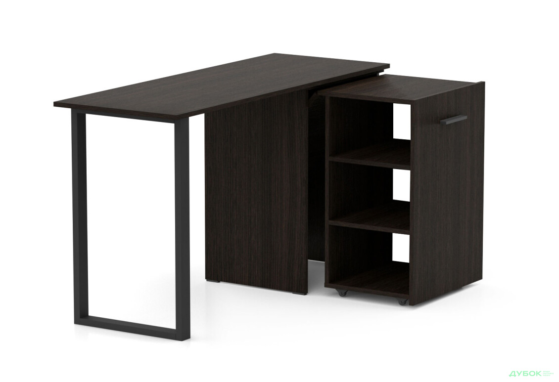 Изображение 2 - Стол-трансформер Knap Knap Hobana+Jambo / Хобана+Джамбо с дополнительной поворотной столешницей и полками, Венге