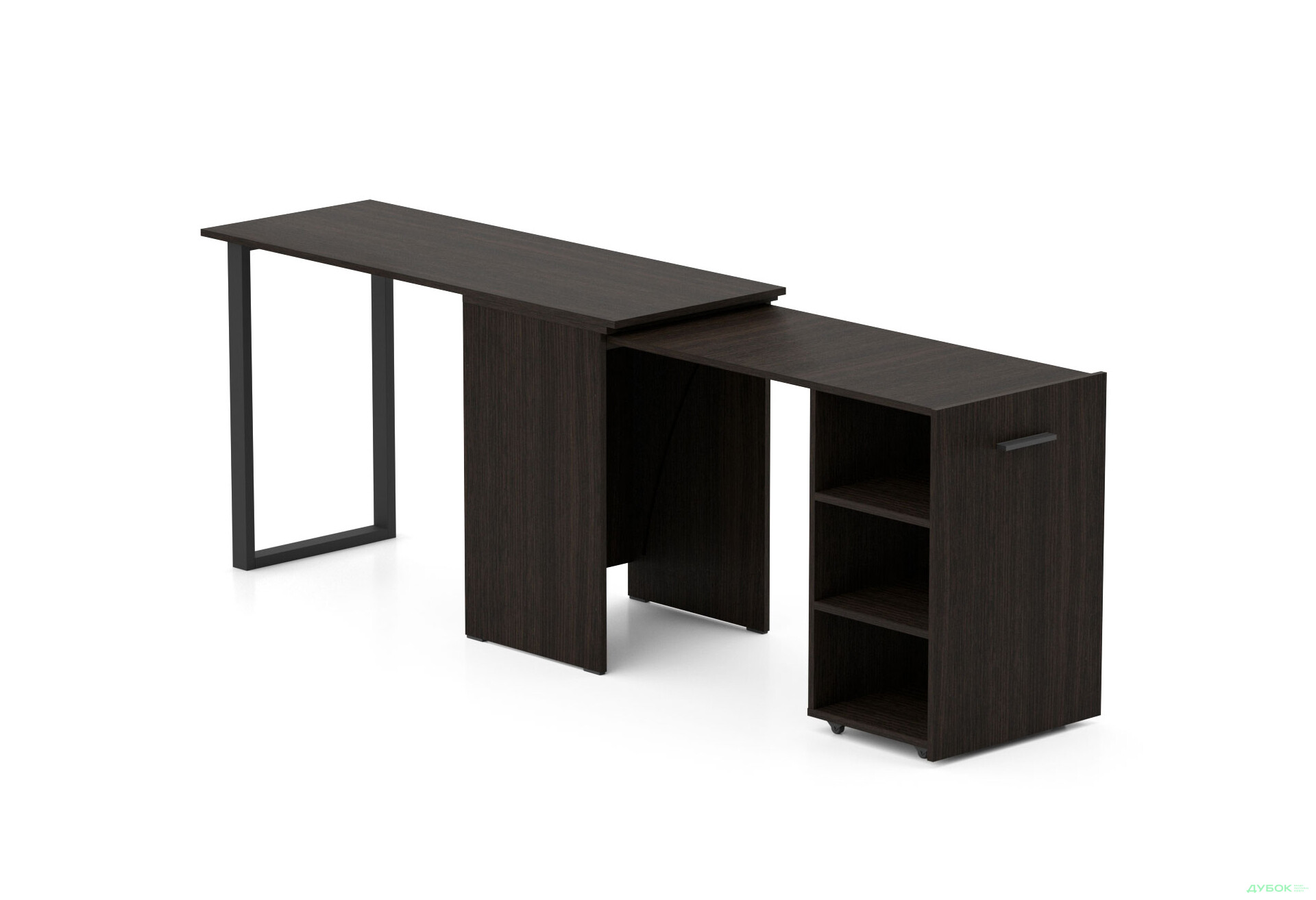 Изображение 4 - Стол-трансформер Knap Knap Hobana+Jambo / Хобана+Джамбо с дополнительной поворотной столешницей и полками, Венге