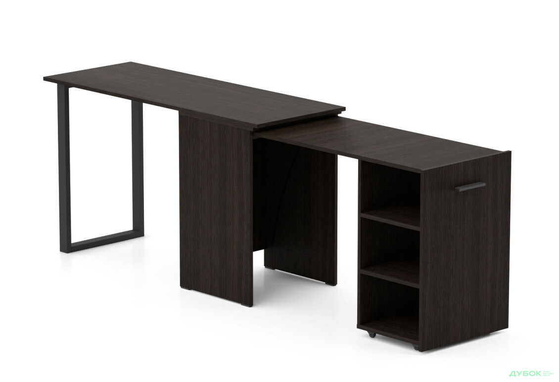 Изображение 4 - Стол-трансформер Knap Knap Hobana+Jambo / Хобана+Джамбо с дополнительной поворотной столешницей и полками, Венге