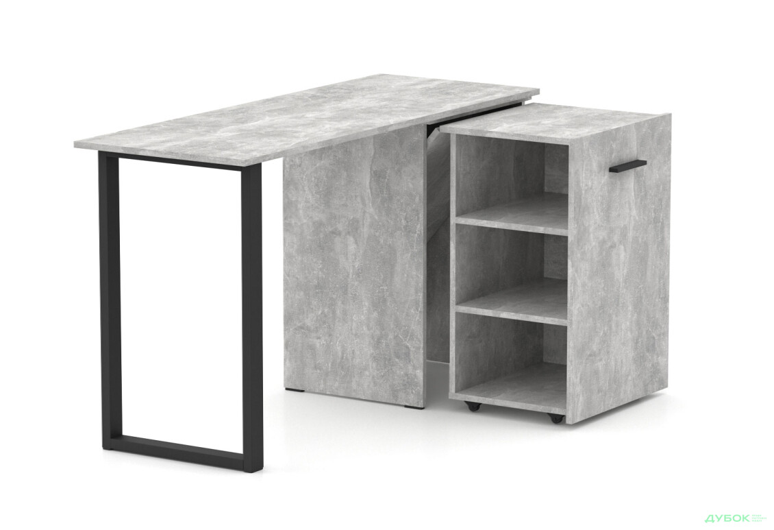 Изображение 2 - Стол-трансформер Knap Knap Hobana+Jambo / Хобана+Джамбо с дополнительной поворотной столешницей и полками, Ателье светлый