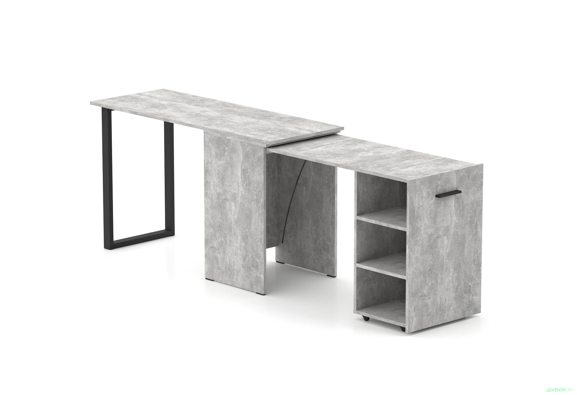 Изображение 4 - Стол-трансформер Knap Knap Hobana+Jambo / Хобана+Джамбо с дополнительной поворотной столешницей и полками, Ателье светлый