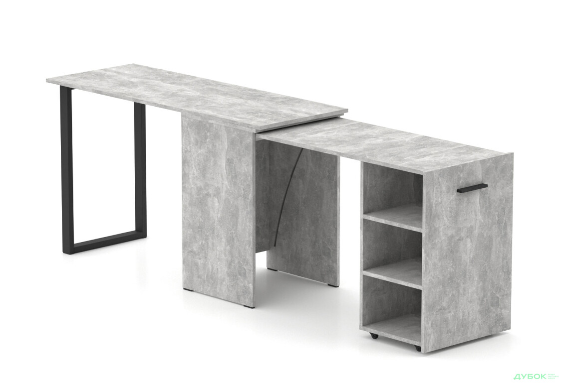 Изображение 4 - Стол-трансформер Knap Knap Hobana+Jambo / Хобана+Джамбо с дополнительной поворотной столешницей и полками, Ателье светлый