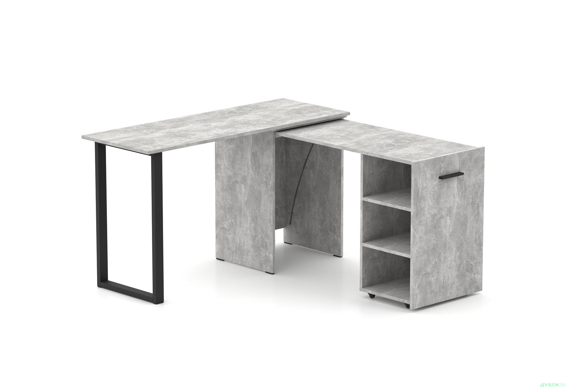 Изображение 1 - Стол-трансформер Knap Knap Hobana+Jambo / Хобана+Джамбо с дополнительной поворотной столешницей и полками, Ателье светлый