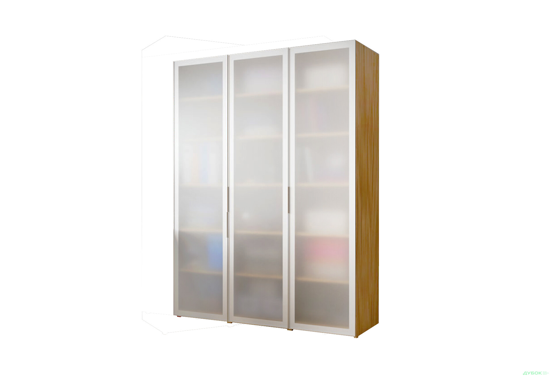 Шафа VIP-master Неаполь 3-дверна зі склом Сатин AL 150 см Дуб аппалачі - Зображення 1 Зображення 1 - Шафа VIP-master Неаполь 3-дверна зі склом Сатин AL 150 см Дуб аппалачі