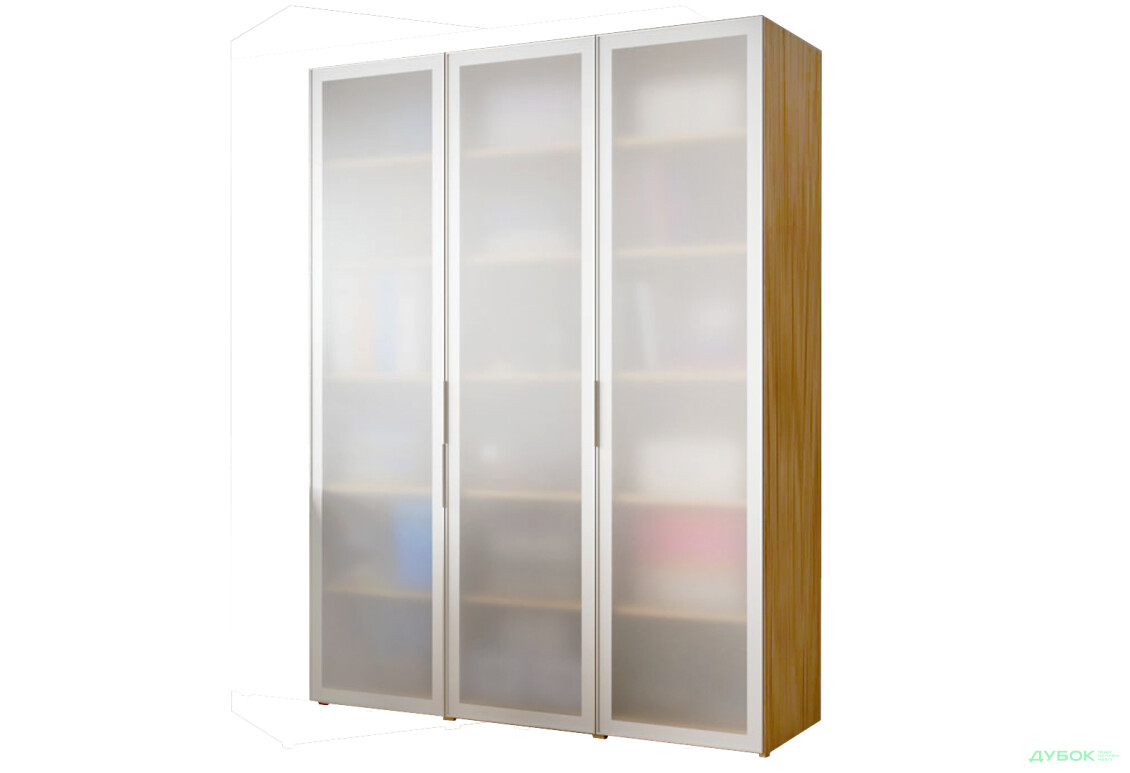 Шафа VIP-master Неаполь 3-дверна зі склом Сатин AL 150 см Дуб аппалачі - Зображення 1 Зображення 1 - Шафа VIP-master Неаполь 3-дверна зі склом Сатин AL 150 см Дуб аппалачі