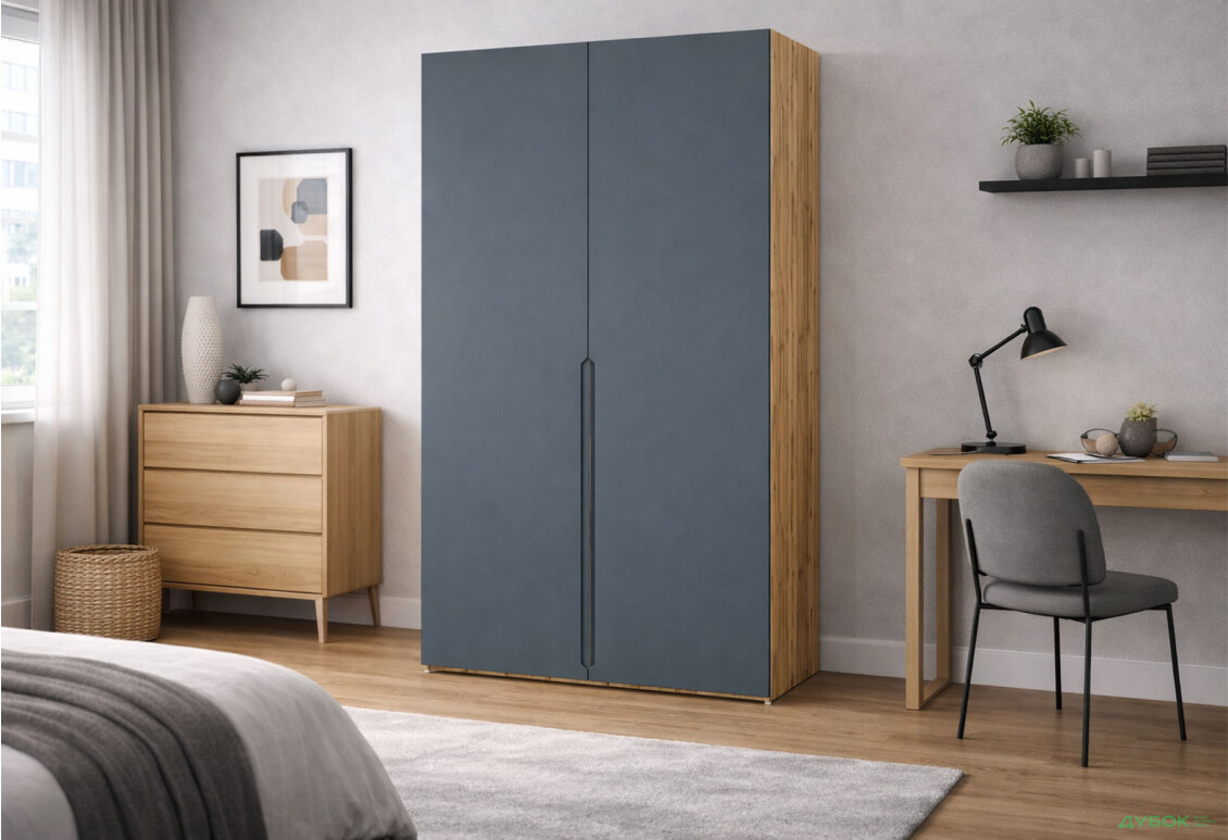 Зображення 2 - Шафа VIP-master Неаполь 2-дверний 100 см Дуб аппалачі / антрацит