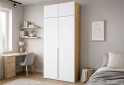 Зображення 2 - Шафа VIP-master Неаполь 2-дверний з антресолею 100 см Дуб аппалачі / Біла