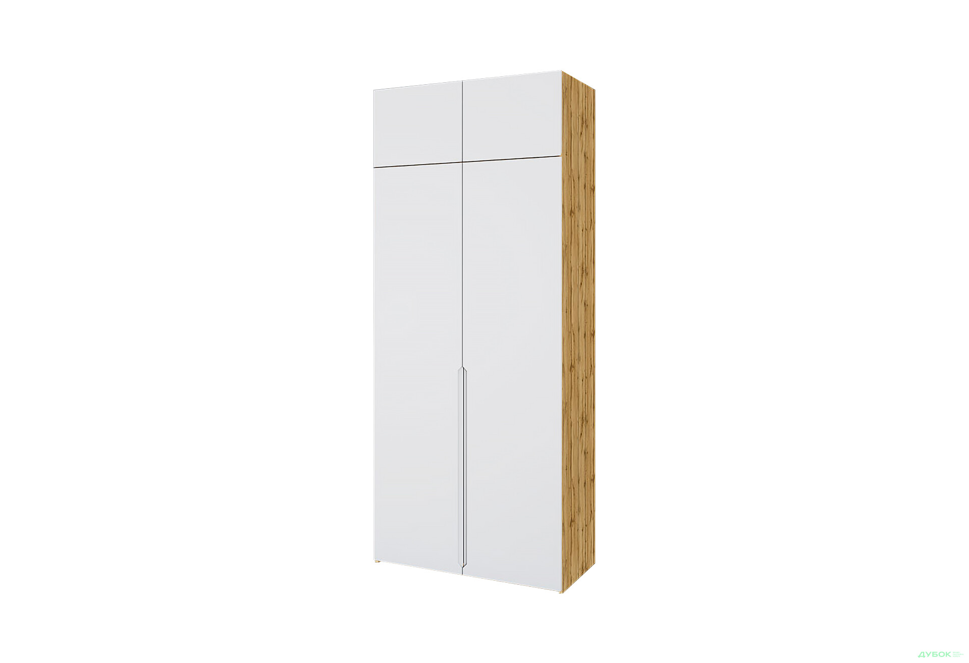Зображення 1 - Шафа VIP-master Неаполь 2-дверний з антресолею 100 см Дуб аппалачі / Біла