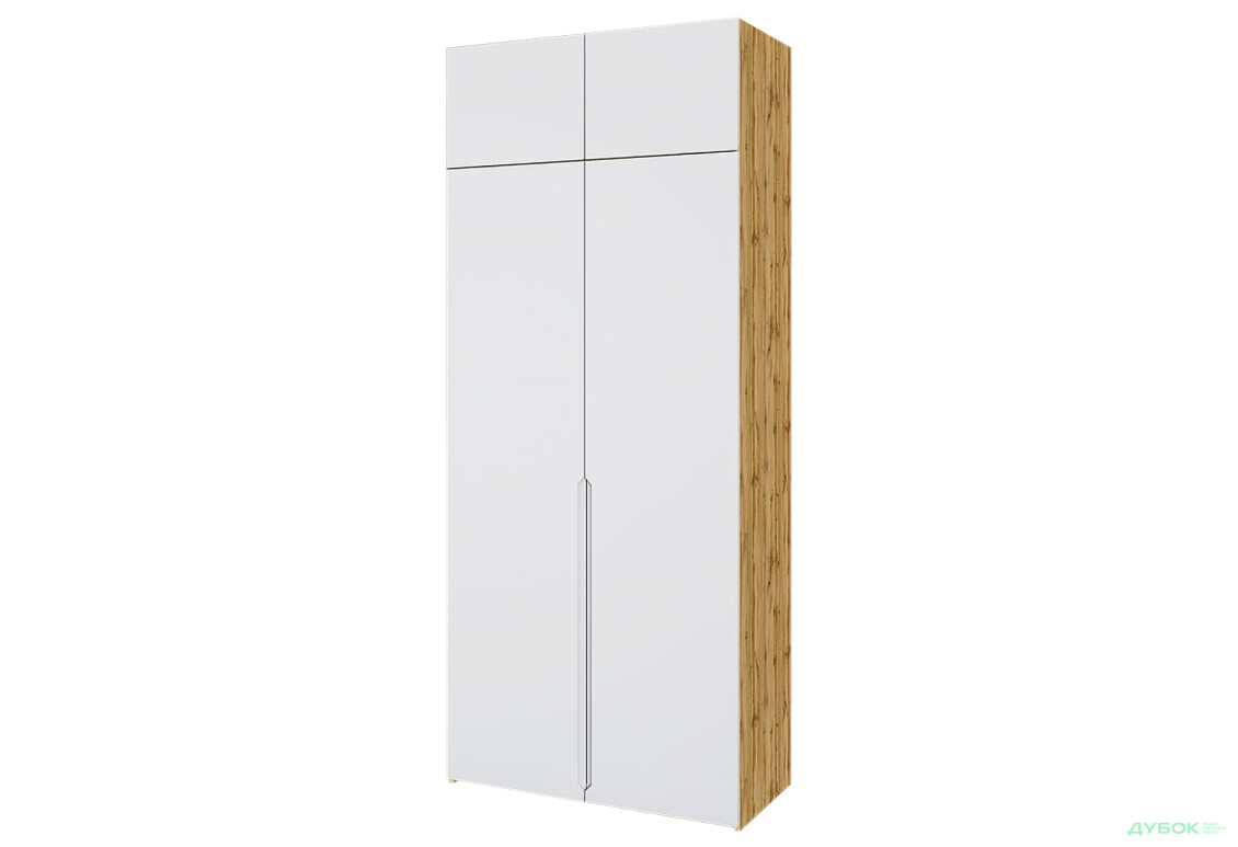 Шафа VIP-master Неаполь 2-дверний з антресолею 100 см Дуб аппалачі / Біла