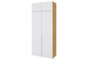 Зображення 1 - Шафа VIP-master Неаполь 2-дверний з антресолею 100 см Дуб аппалачі / Біла
