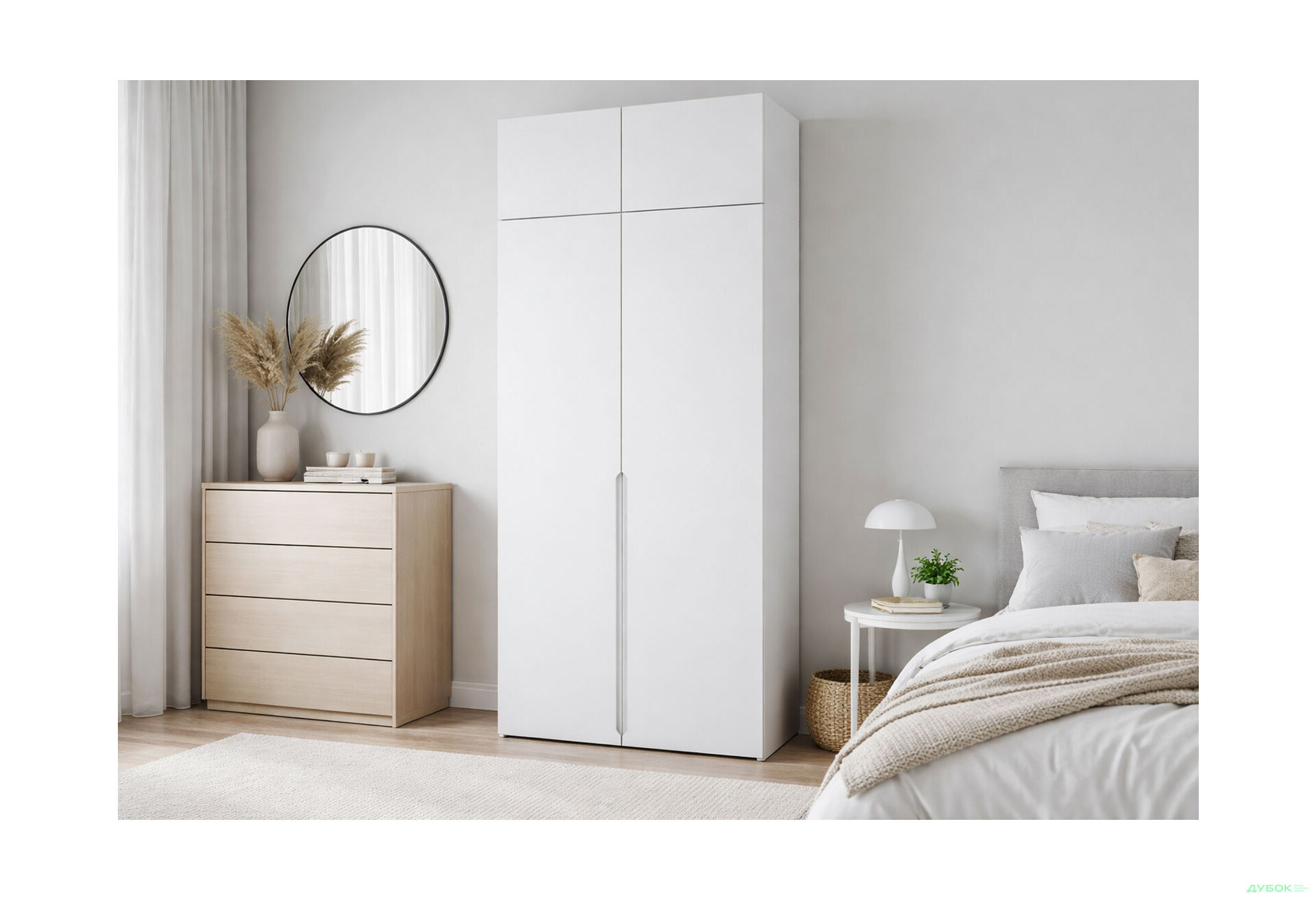 Изображение 2 - Шкаф Вип-Мастер Неаполь 2-дверный с антресолью 100 см Белый