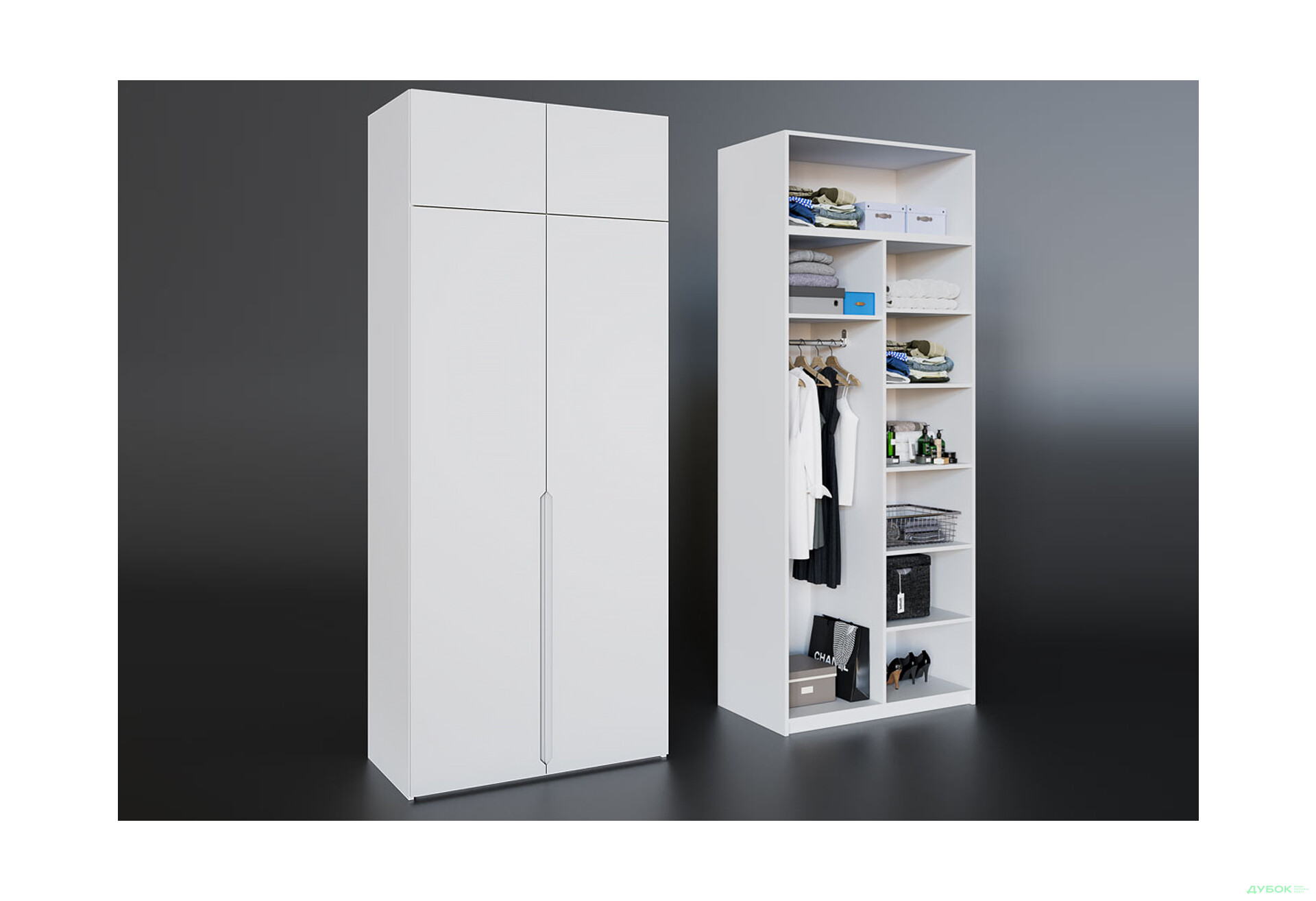 Изображение 2 - Шкаф Вип-Мастер Неаполь 2-дверный с антресолью 100 см Белый