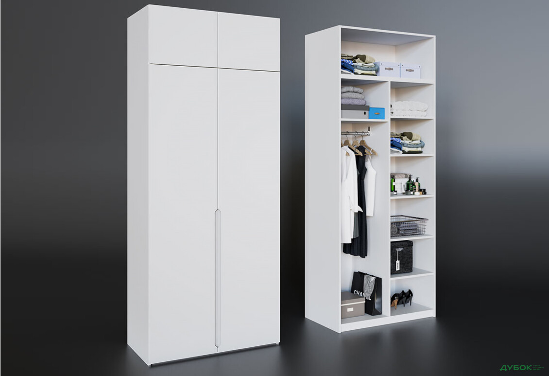 Изображение 2 - Шкаф Вип-Мастер Неаполь 2-дверный с антресолью 100 см Белый