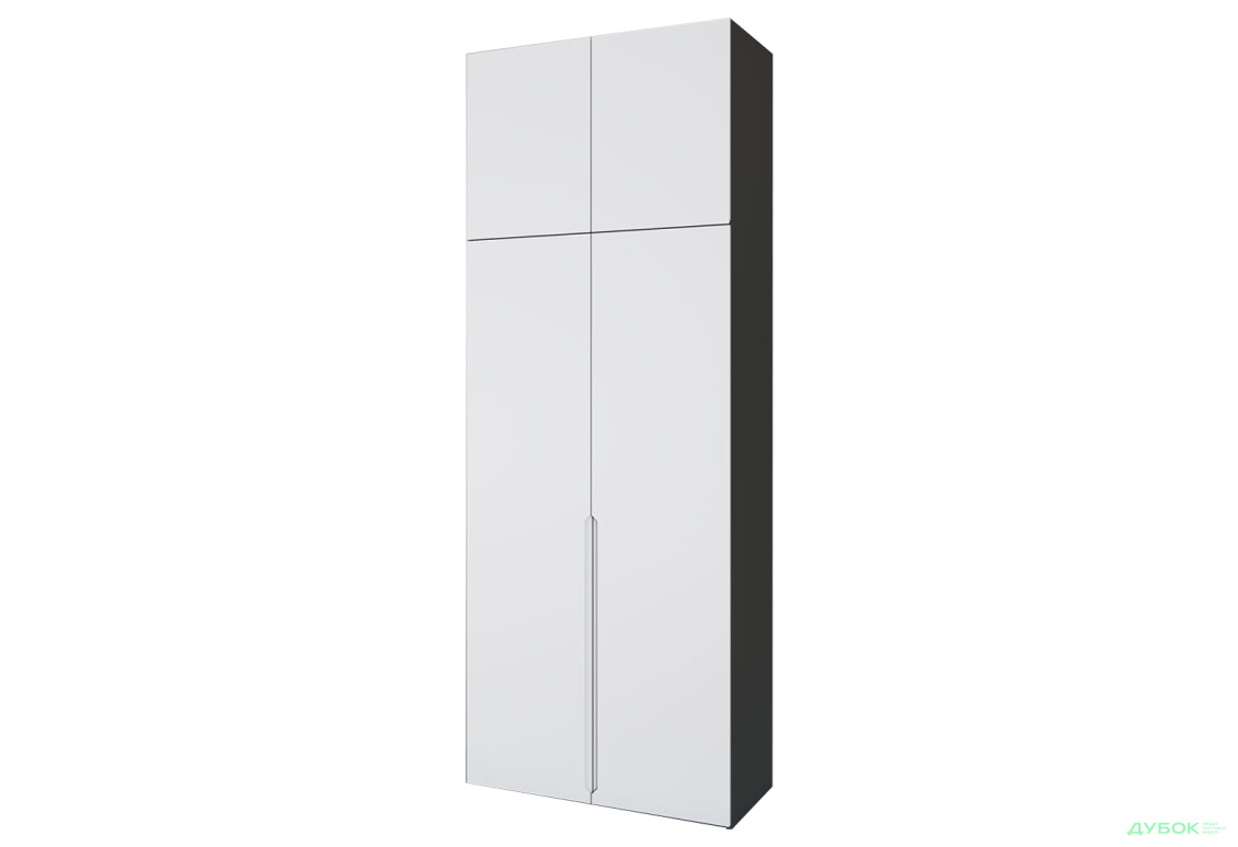 Шкаф Вип-Мастер Неаполь 2-дверный с антресолью 100 см Антрацит / Белый