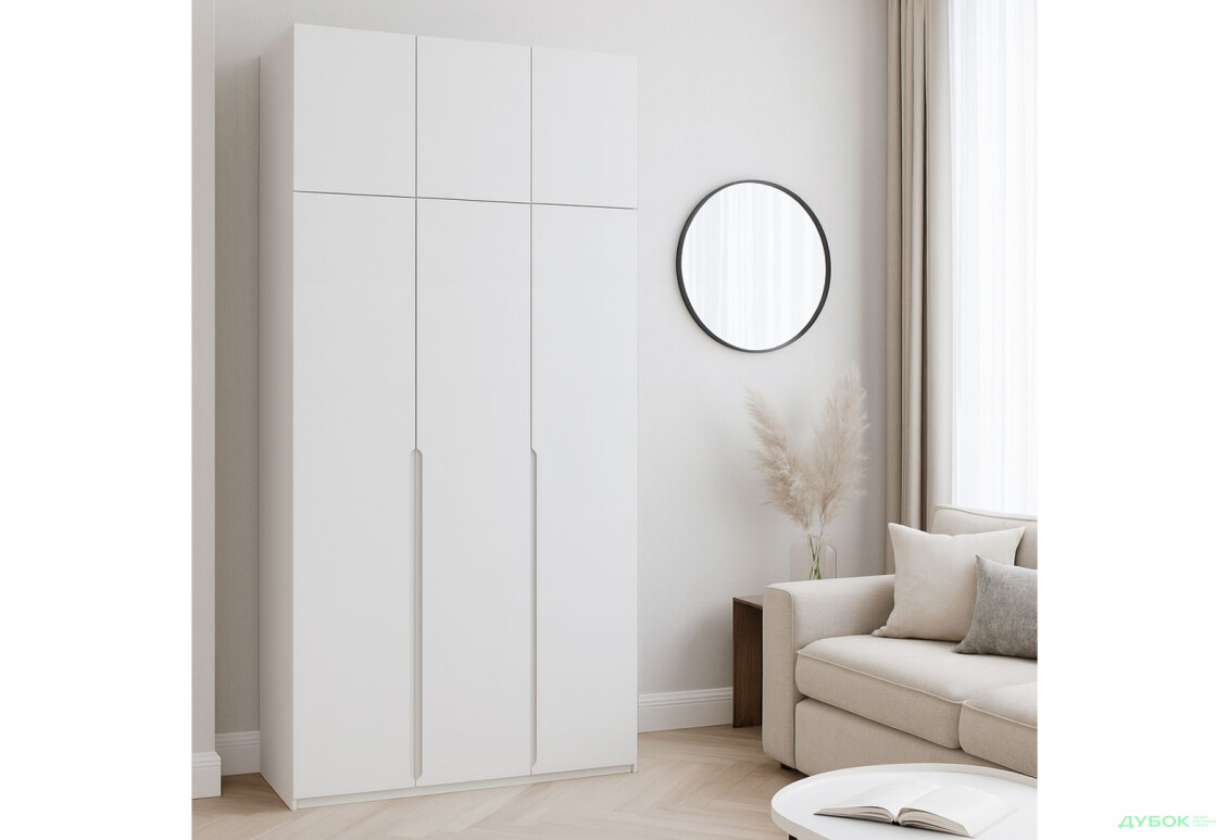 Зображення 3 - Шафа VIP-master Неаполь 3-дверна з антресолею 150 см Біла