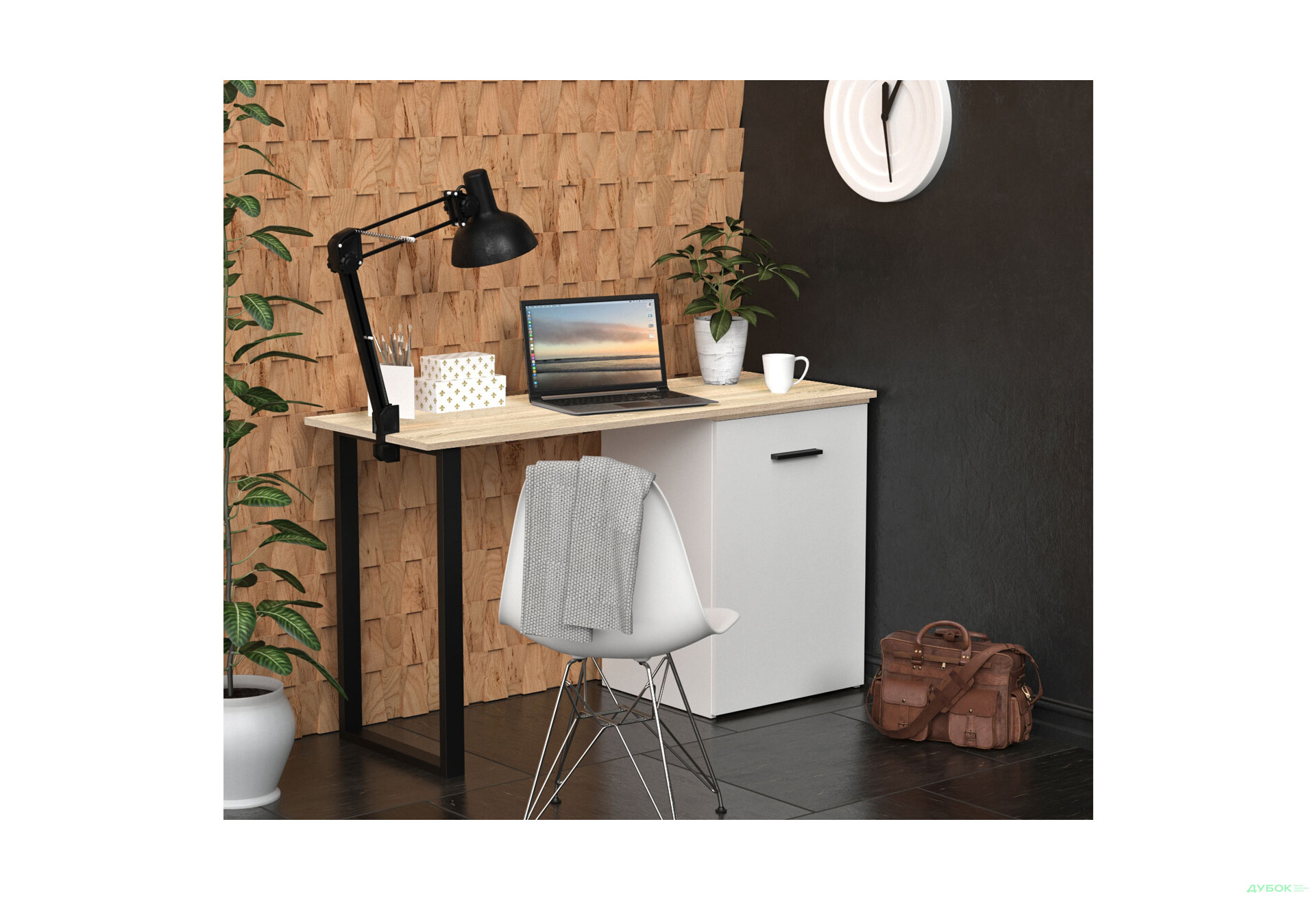 Изображение 5 - Стол-трансформер Knap Knap Hobana+Jambo / Хобана+Джамбо с дополнительной поворотной столешницей и полками, Белый / Дуб сонома