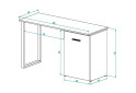 Фото 8 - Стіл-трансформер Knap Knap Hobana+Jambo / Хобана+Джамбо з додатковою поворотною стільницею та полицями, Білий / Дуб сонома