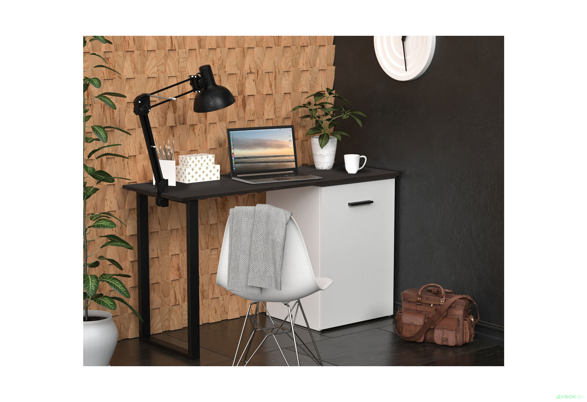 Зображення 5 - Стіл-трансформер Knap Knap Hobana+Jambo / Хобана+Джамбо з додатковою поворотною стільницею та полицями, Білий / Венге