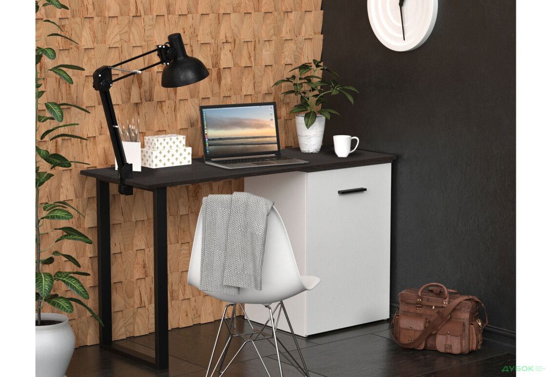 Зображення 5 - Стіл-трансформер Knap Knap Hobana+Jambo / Хобана+Джамбо з додатковою поворотною стільницею та полицями, Білий / Венге