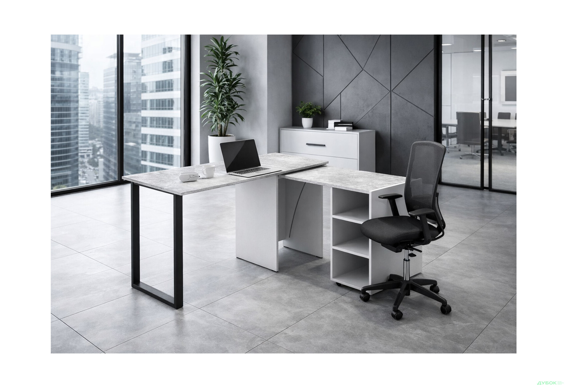 Изображение 2 - Стол-трансформер Knap Knap Hobana+Jambo / Хобана+Джамбо с дополнительной поворотной столешницей и полками, Белый / Ателье светлый