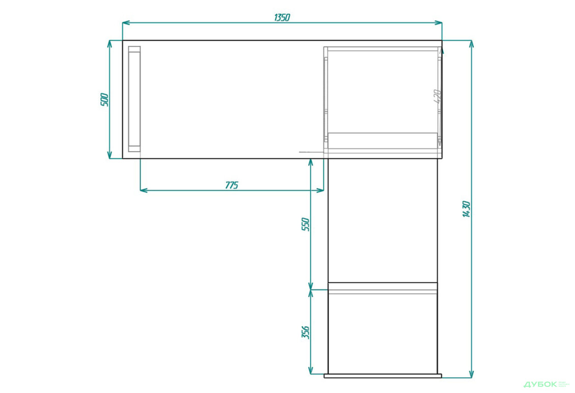 Зображення 5 - Стіл-трансформер Knap Knap Hobana+Jambo / Хобана+Джамбо з додатковою поворотною стільницею та полицями, Білий / Ательє світлий