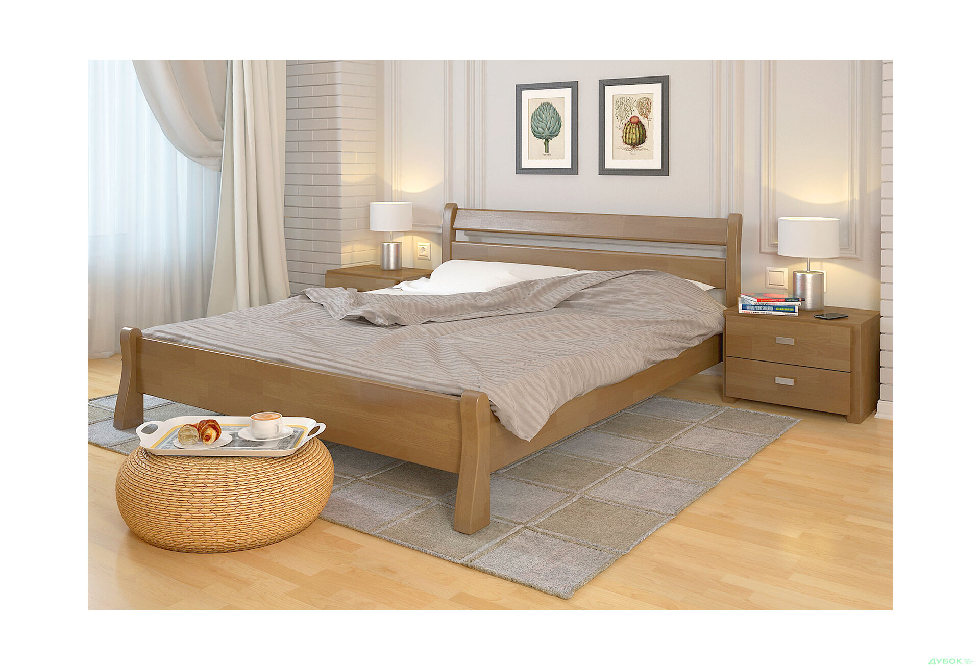 Зображення 6 - Ліжко Arbor Drev Венеція 180х200, сосна, горіх