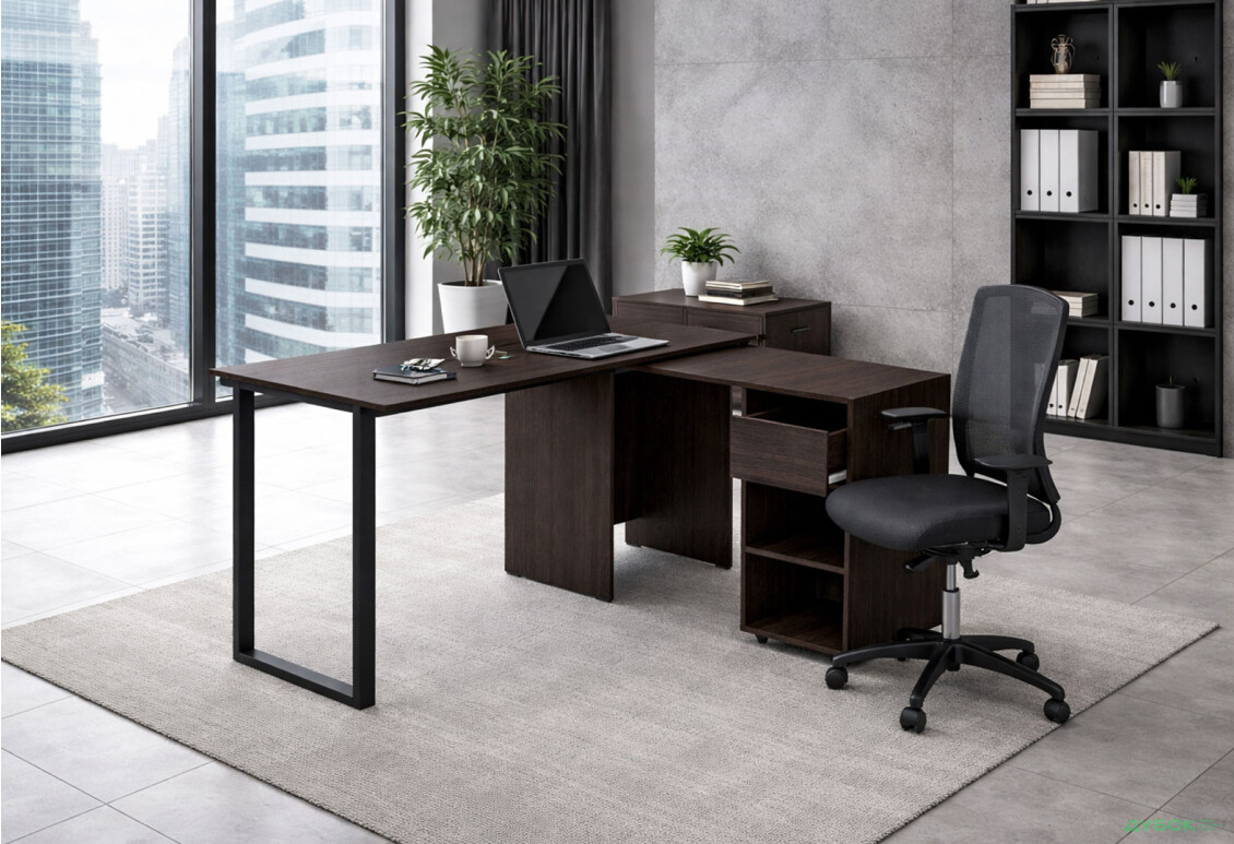 Изображение 2 - Стол-трансформер Knap Knap Hobana+Jambo / Хобана+Джамбо Ш1 с дополнительной поворотной столешницей, полками и ящиком, Венге