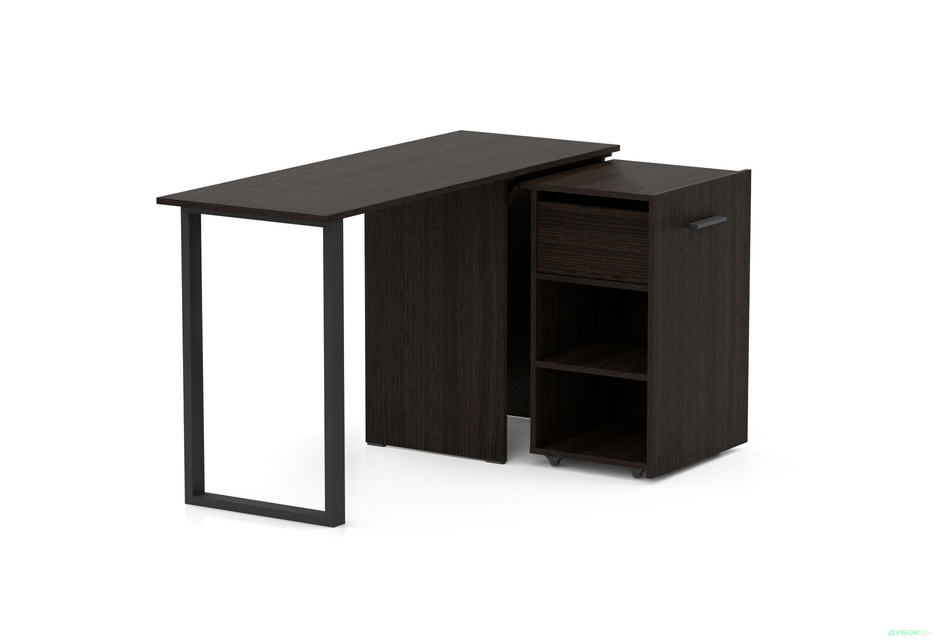 Изображение 2 - Стол-трансформер Knap Knap Hobana+Jambo / Хобана+Джамбо Ш1 с дополнительной поворотной столешницей, полками и ящиком, Венге