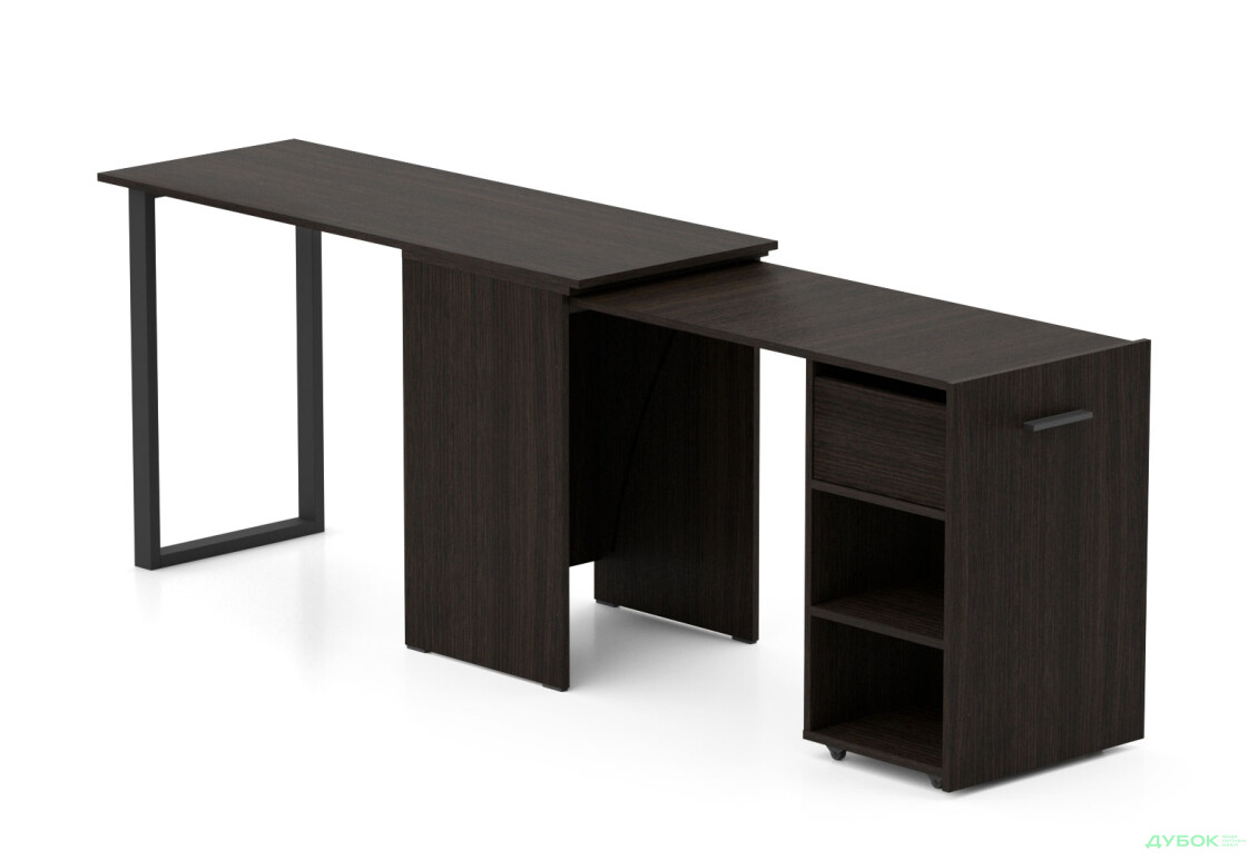 Изображение 4 - Стол-трансформер Knap Knap Hobana+Jambo / Хобана+Джамбо Ш1 с дополнительной поворотной столешницей, полками и ящиком, Венге