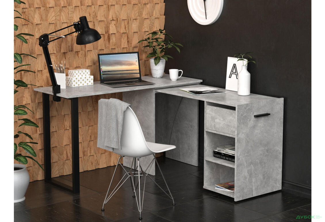 Изображение 6 - Стол-трансформер Knap Knap Hobana+Jambo / Хобана+Джамбо Ш1 с дополнительной поворотной столешницей, полками и ящиком, Ателье светлый