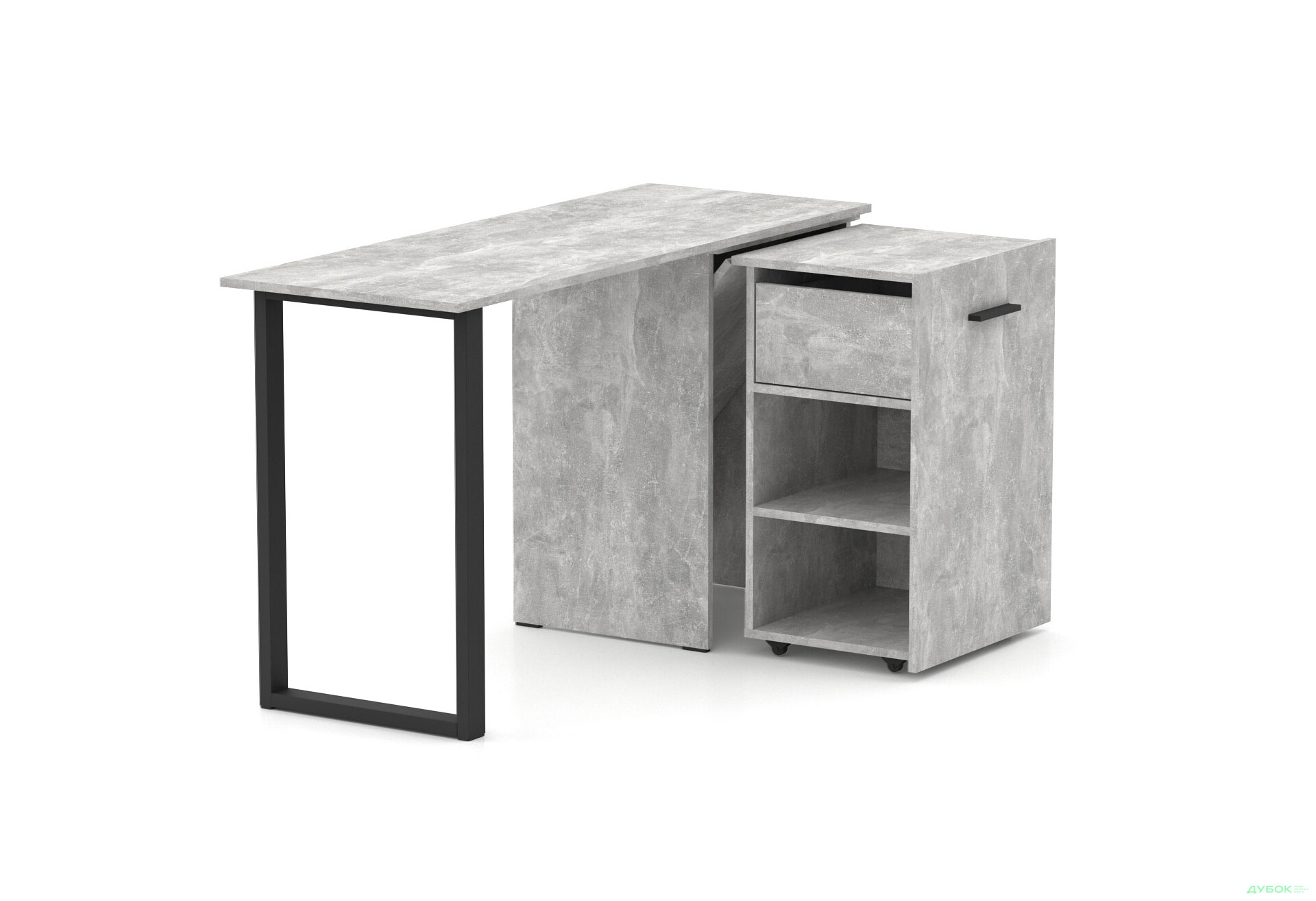 Изображение 2 - Стол-трансформер Knap Knap Hobana+Jambo / Хобана+Джамбо Ш1 с дополнительной поворотной столешницей, полками и ящиком, Ателье светлый