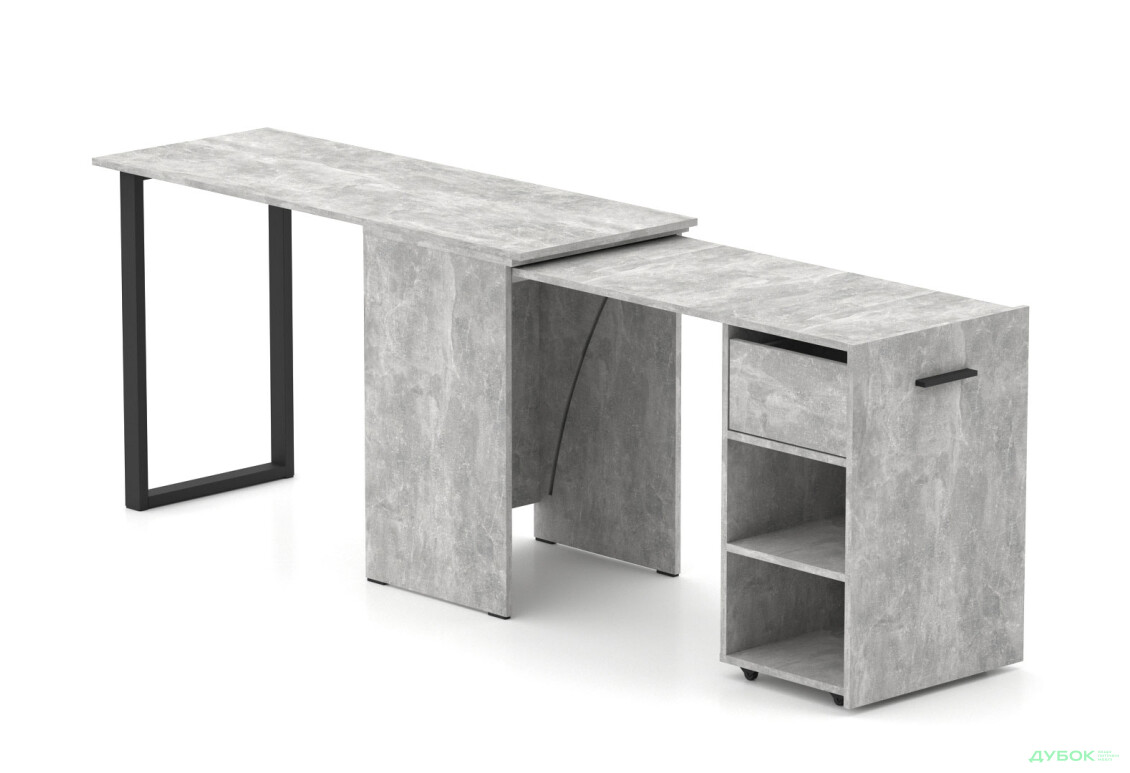 Изображение 4 - Стол-трансформер Knap Knap Hobana+Jambo / Хобана+Джамбо Ш1 с дополнительной поворотной столешницей, полками и ящиком, Ателье светлый