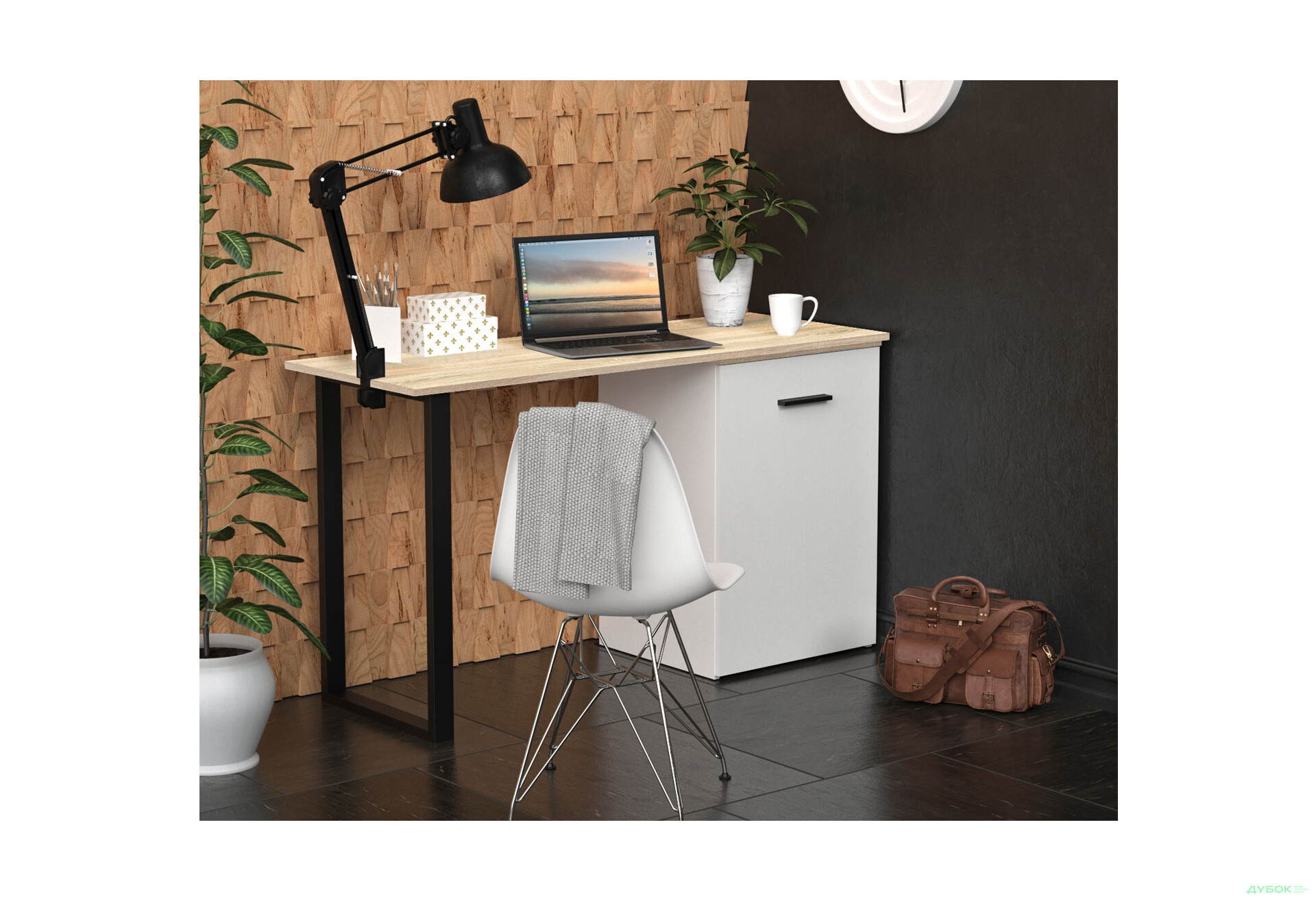 Изображение 5 - Стол-трансформер Knap Knap Hobana+Jambo / Хобана+Джамбо Ш1 с дополнительной поворотной столешницей, полками и ящиком, Белый / Дуб сонома