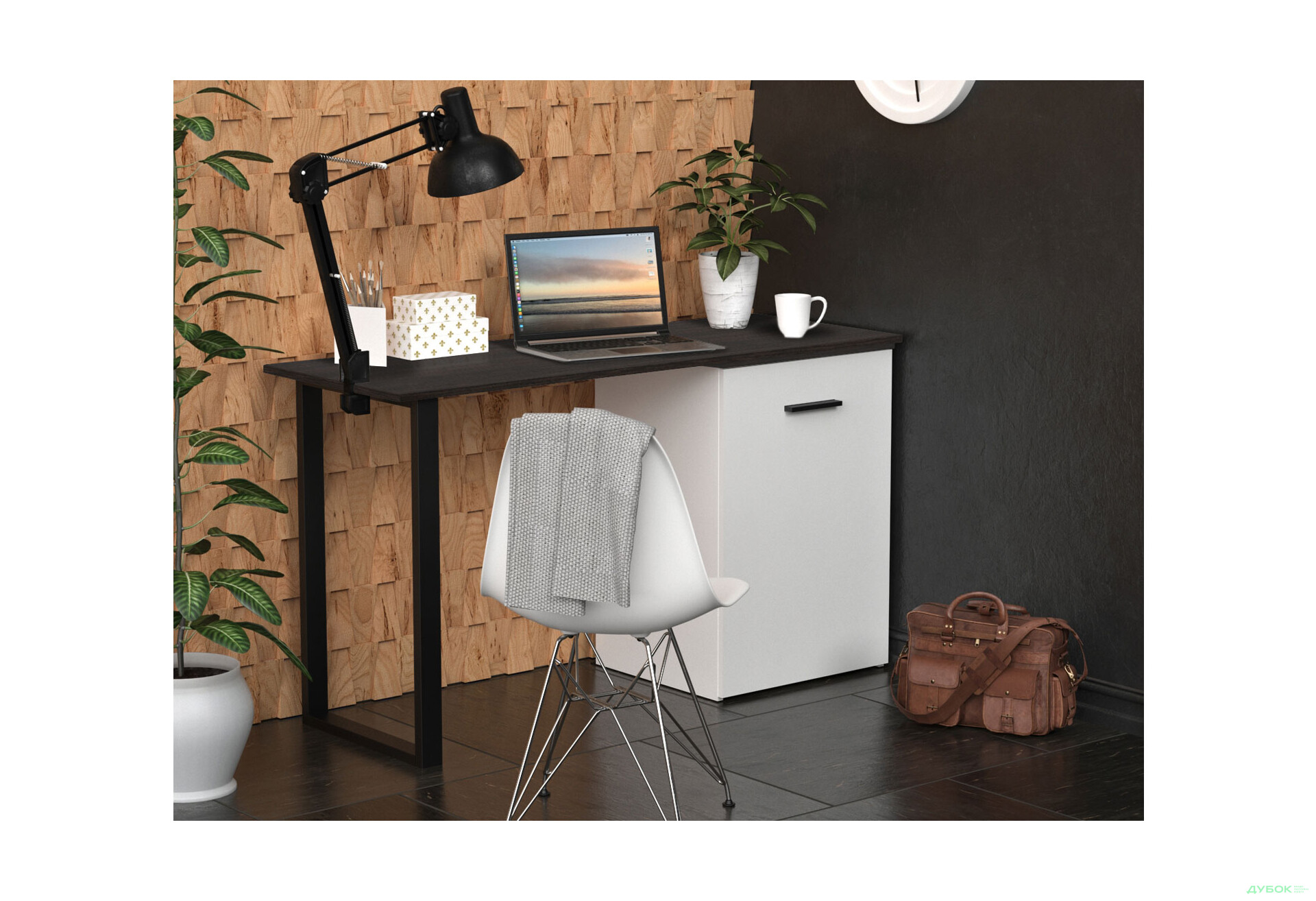 Зображення 5 - Стіл-трансформер Knap Knap Hobana+Jambo / Хобана+Джамбо Ш1 з додатковою поворотною стільницею, полицями та шухлядою, Білий / Венге