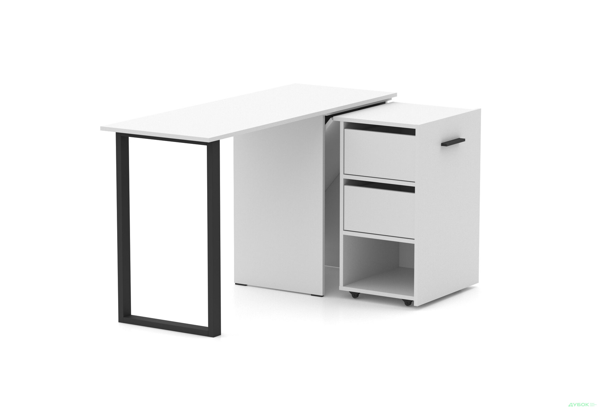 Изображение 2 - Стол-трансформер Knap Knap Hobana+Jambo / Хобана+Джамбо Ш2 с дополнительной поворотной столешницей, полкой и ящиками, Белый