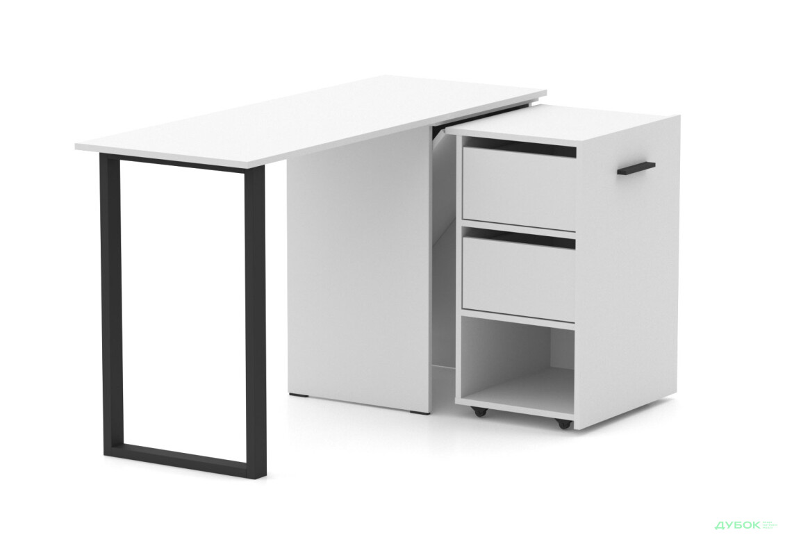 Изображение 2 - Стол-трансформер Knap Knap Hobana+Jambo / Хобана+Джамбо Ш2 с дополнительной поворотной столешницей, полкой и ящиками, Белый