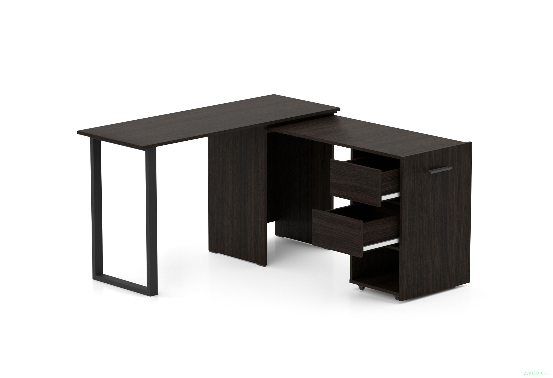 Изображение 1 - Стол-трансформер Knap Knap Hobana+Jambo / Хобана+Джамбо Ш2 с дополнительной поворотной столешницей, полкой и ящиками, Венге