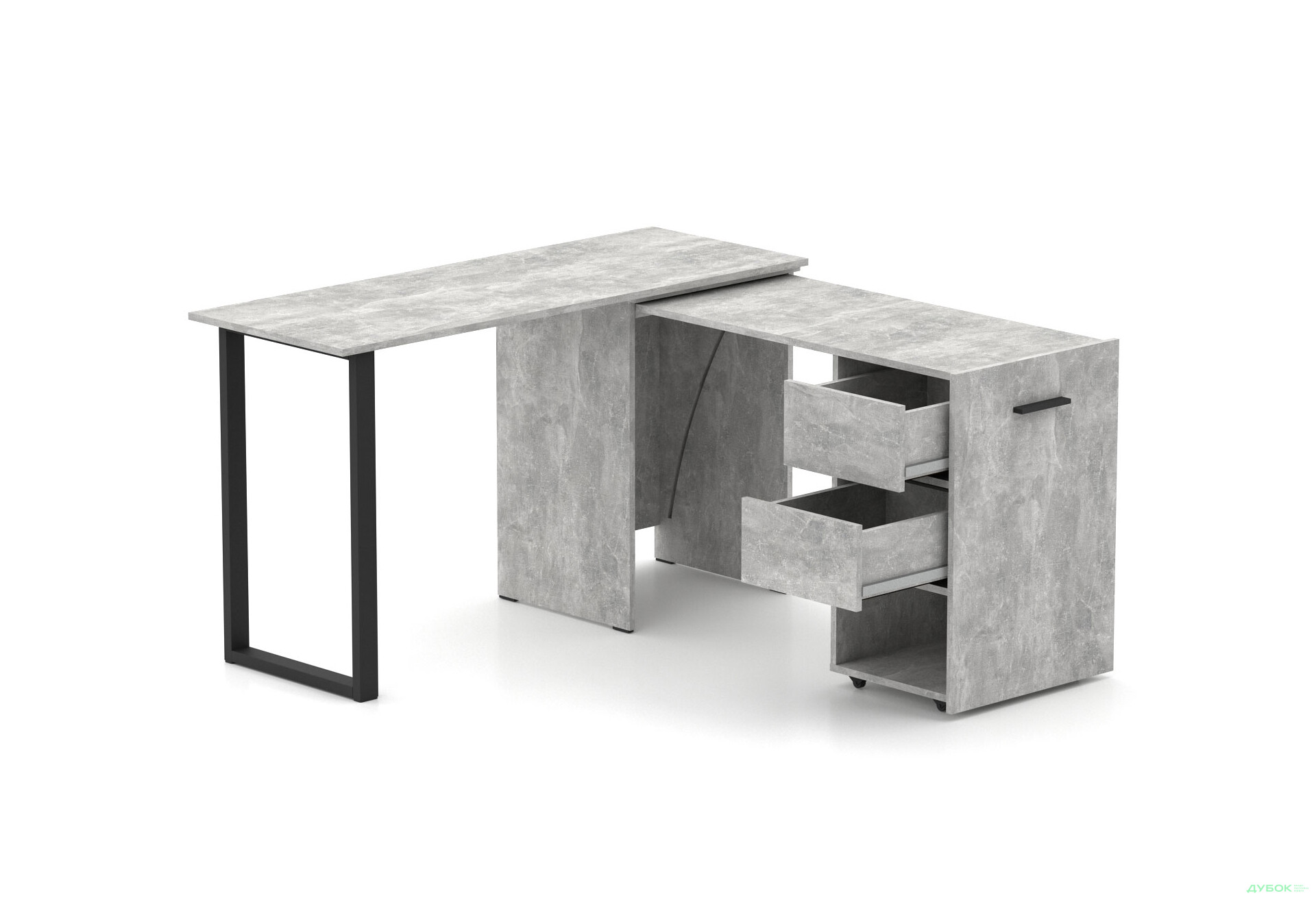 Изображение 1 - Стол-трансформер Knap Knap Hobana+Jambo / Хобана+Джамбо Ш2 с дополнительной поворотной столешницей, полкой и ящиками, Ателье светлый