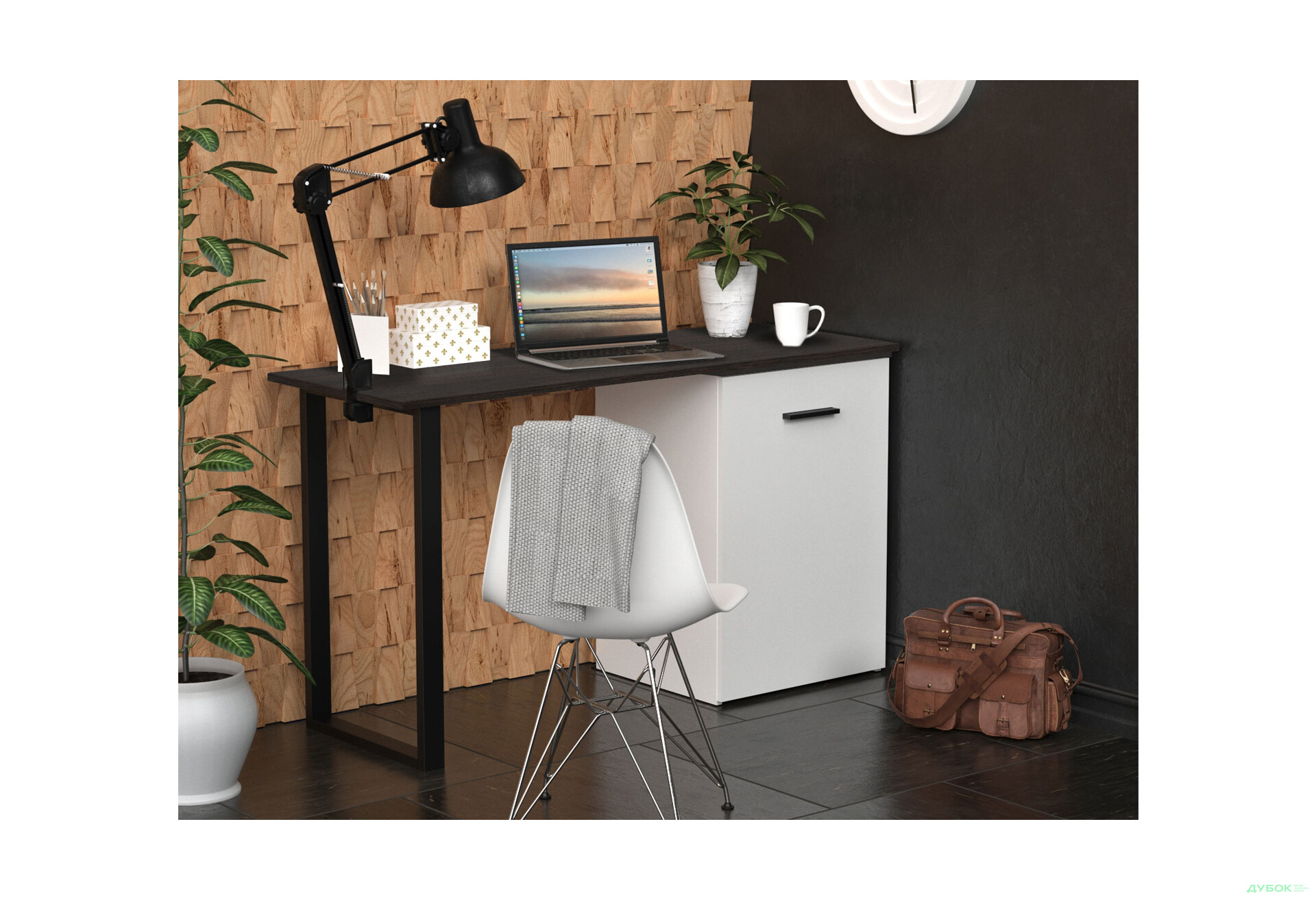 Зображення 5 - Стіл-трансформер Knap Knap Hobana+Jambo / Хобана+Джамбо Ш2 з додатковою поворотною стільницею, полицею та шухлядами, Білий / Венге