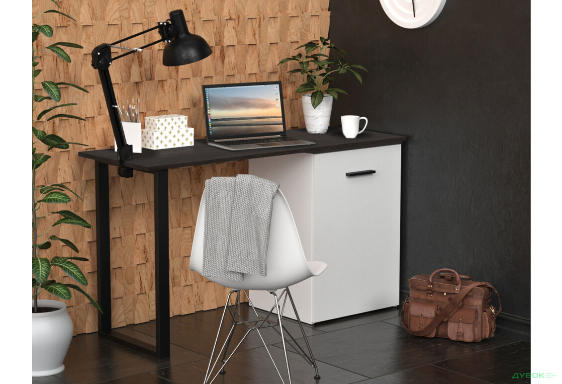 Зображення 5 - Стіл-трансформер Knap Knap Hobana+Jambo / Хобана+Джамбо Ш2 з додатковою поворотною стільницею, полицею та шухлядами, Білий / Венге