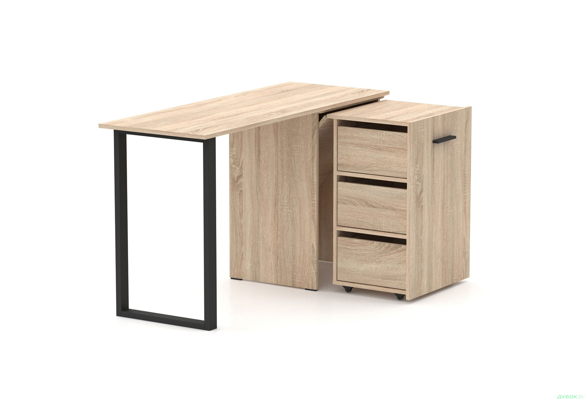 Изображение 2 - Стол-трансформер Knap Knap Hobana+Jambo / Хобана+Джамбо Ш3 с дополнительной поворотной столешницей и ящиками, Дуб сонома