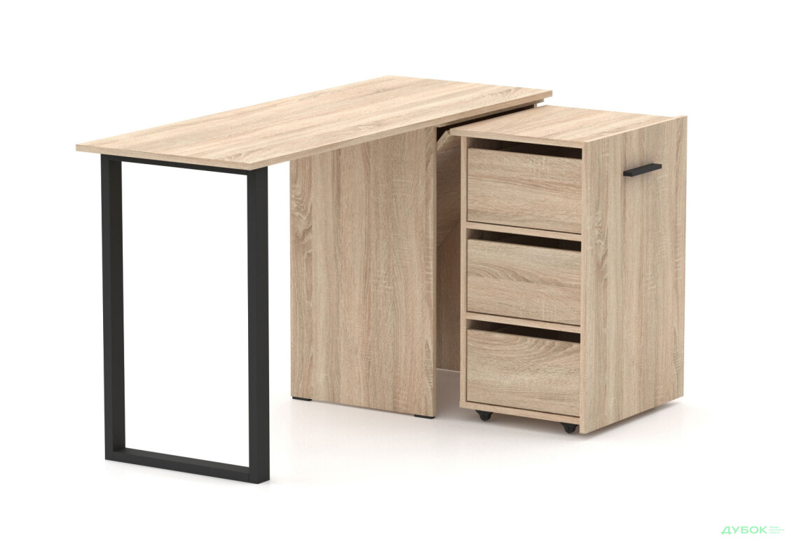 Изображение 2 - Стол-трансформер Knap Knap Hobana+Jambo / Хобана+Джамбо Ш3 с дополнительной поворотной столешницей и ящиками, Дуб сонома
