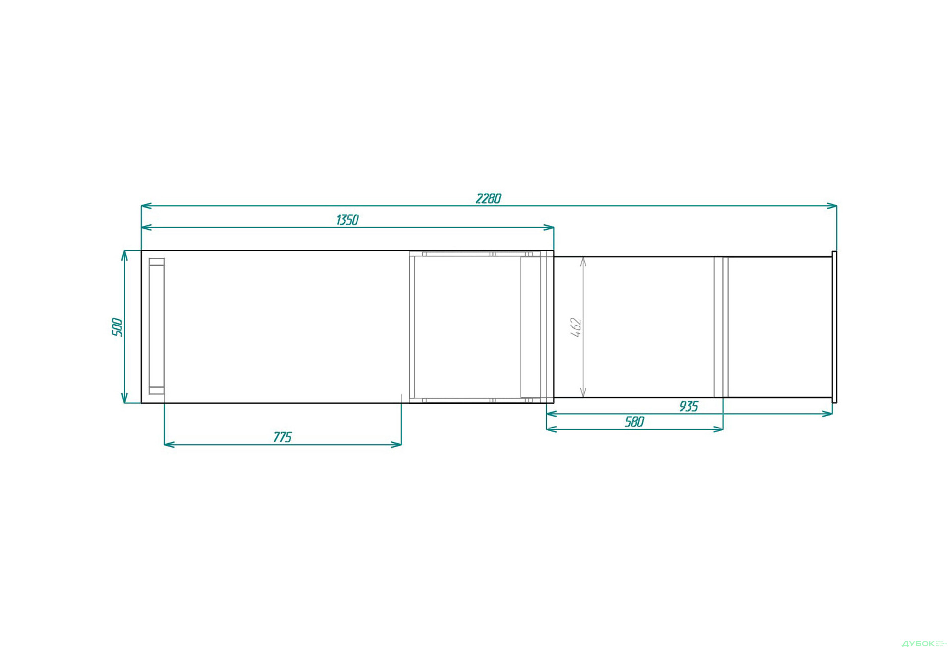 Изображение 7 - Стол-трансформер Knap Knap Hobana+Jambo / Хобана+Джамбо Ш3 с дополнительной поворотной столешницей и ящиками, Дуб сонома