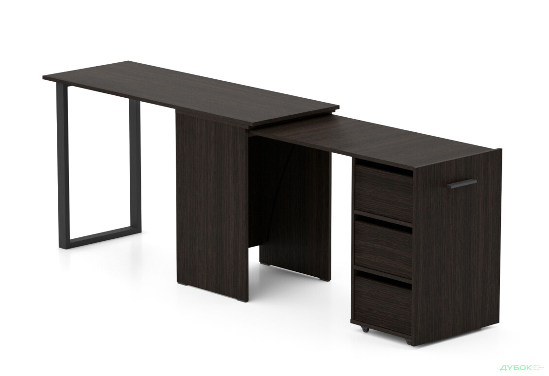 Изображение 4 - Стол-трансформер Knap Knap Hobana+Jambo / Хобана+Джамбо Ш3 с дополнительной поворотной столешницей и ящиками, Венге