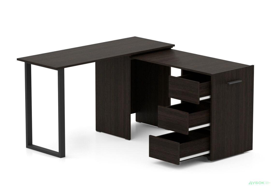 Стол-трансформер Knap Knap Hobana+Jambo / Хобана+Джамбо Ш3 с дополнительной поворотной столешницей и ящиками, Венге