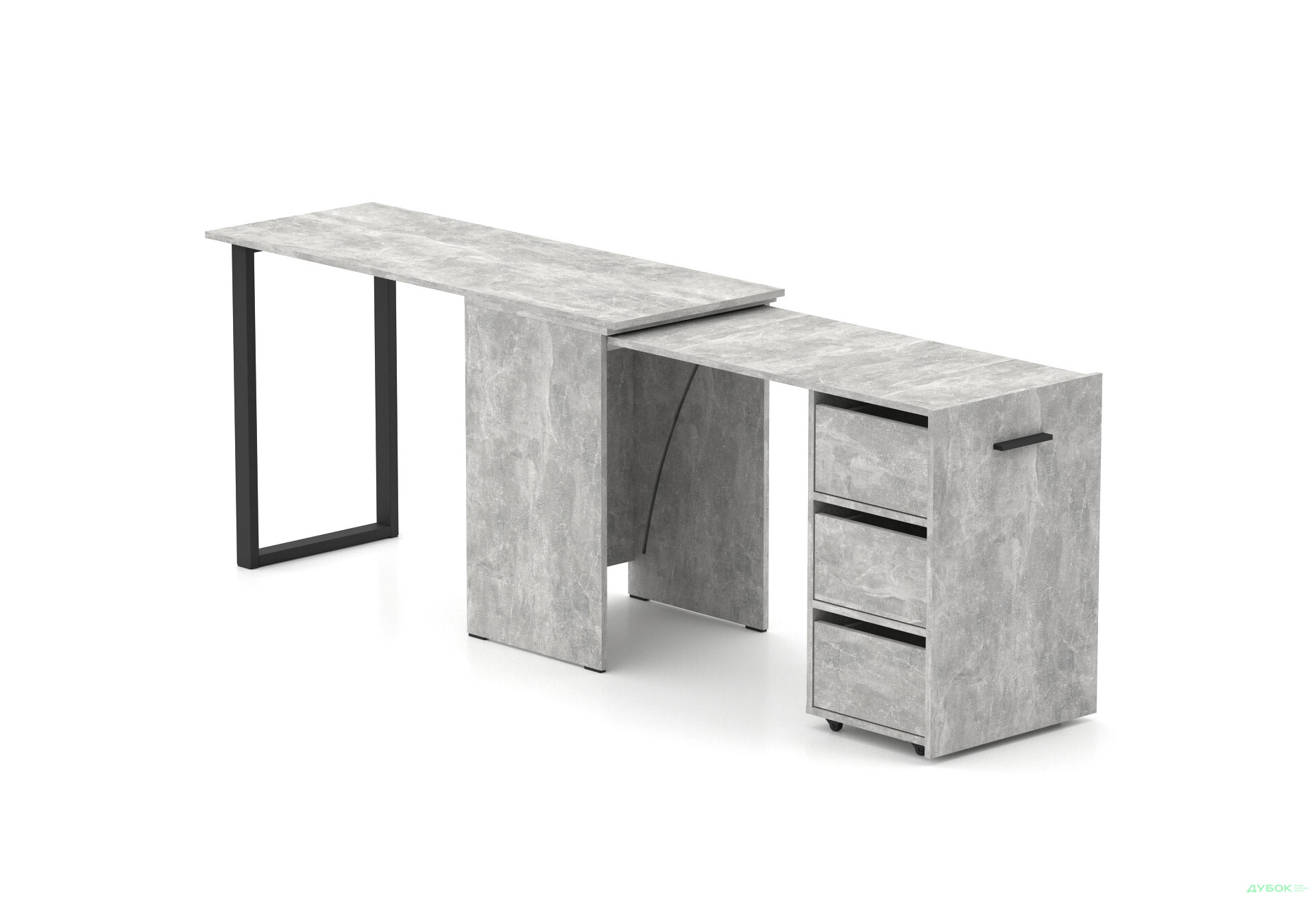 Изображение 4 - Стол-трансформер Knap Knap Hobana+Jambo / Хобана+Джамбо Ш3 с дополнительной поворотной столешницей и ящиками, Ателье светлый