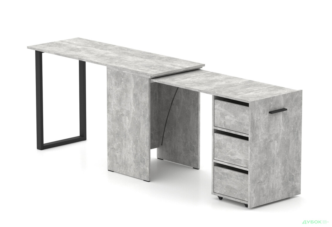 Изображение 4 - Стол-трансформер Knap Knap Hobana+Jambo / Хобана+Джамбо Ш3 с дополнительной поворотной столешницей и ящиками, Ателье светлый