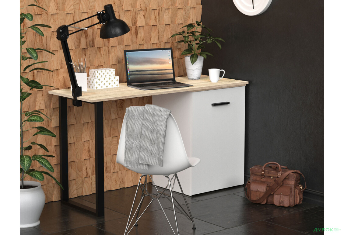 Зображення 5 - Стіл-трансформер Knap Knap Hobana+Jambo / Хобана+Джамбо Ш3 з додатковою поворотною стільницею та шухлядами, Білий / Дуб сонома