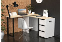 Зображення 6 - Стіл-трансформер Knap Knap Hobana+Jambo / Хобана+Джамбо Ш3 з додатковою поворотною стільницею та шухлядами, Білий / Дуб сонома
