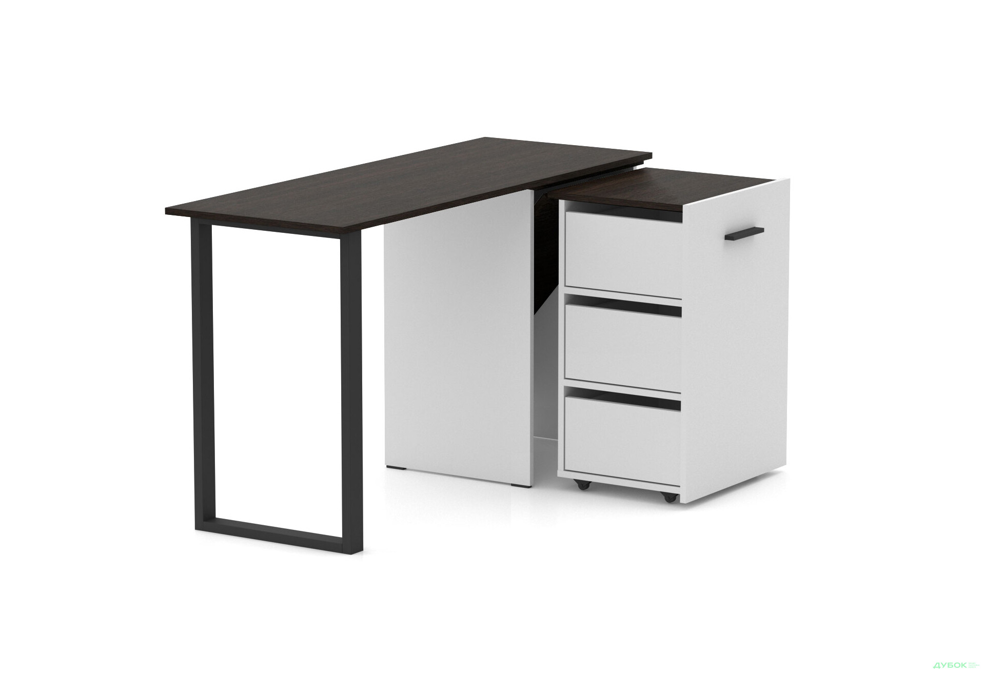 Изображение 2 - Стол-трансформер Knap Knap Hobana+Jambo / Хобана+Джамбо Ш3 с дополнительной поворотной столешницей и ящиками, Белый / Венге